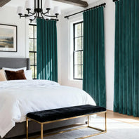 Deep Sea Teal Heritage Plush Velvet Custom Curtain