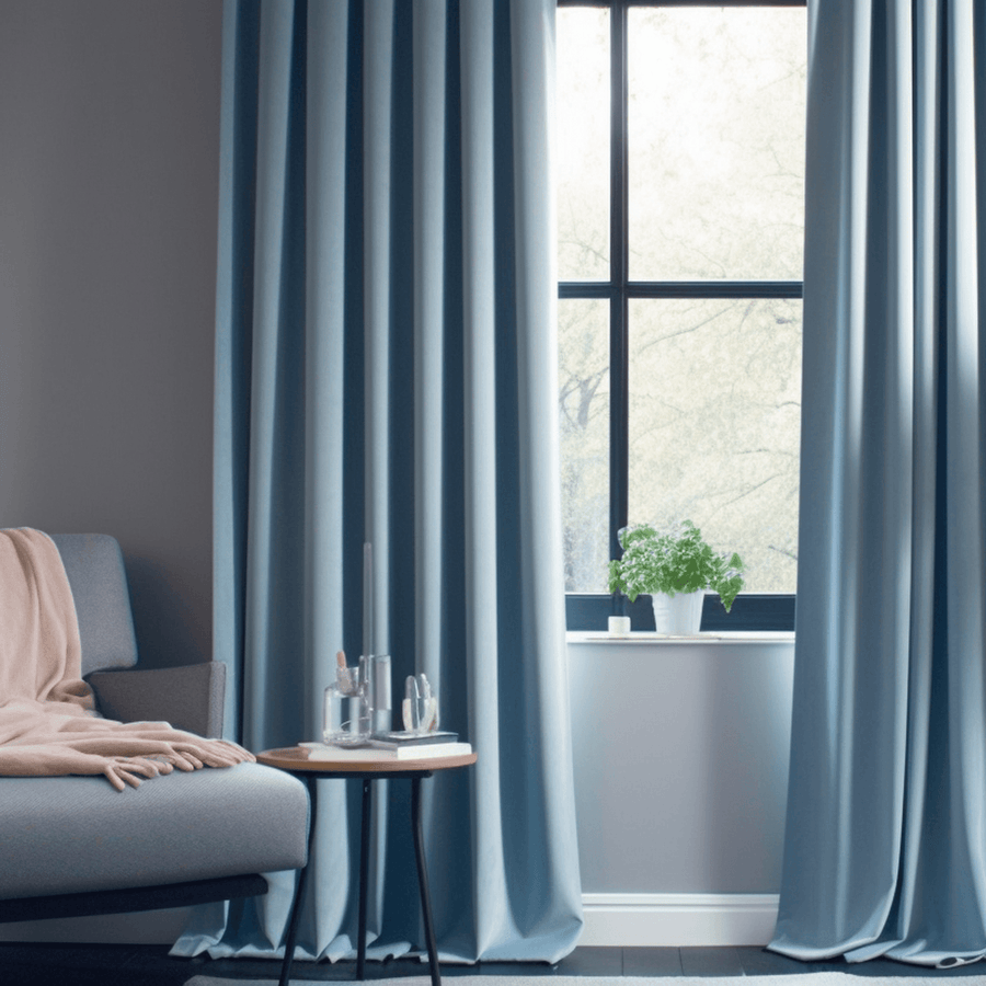 Denmark Blue Heritage Plush Velvet Custom Curtain - HalfPriceDrapes.com