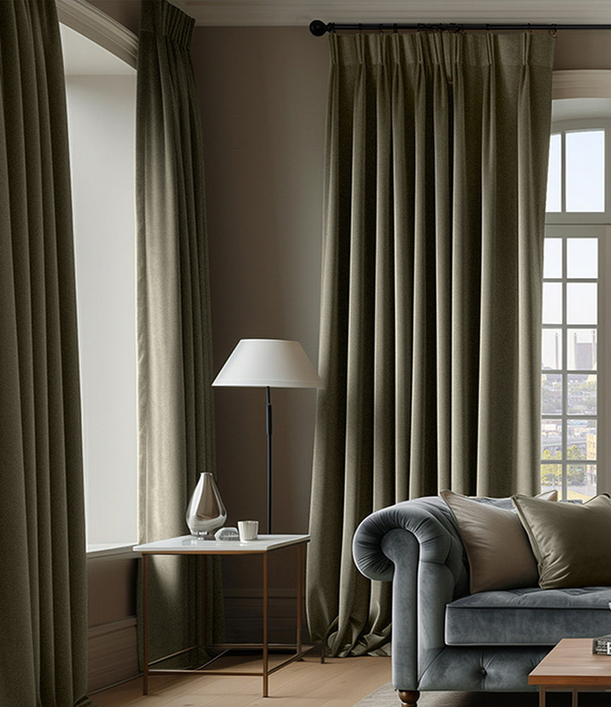 Denver Taupe Signature Velvet Custom Curtain