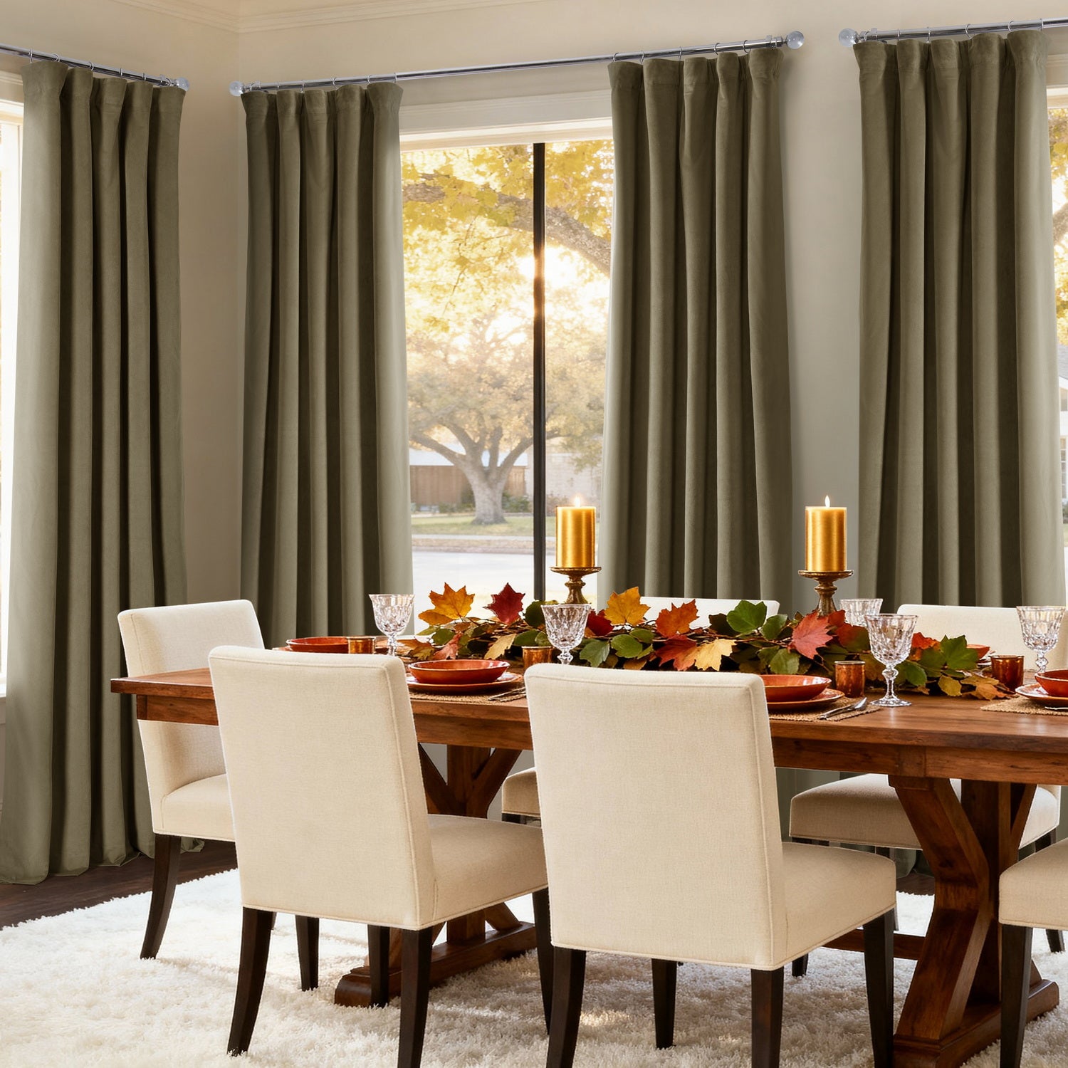 Denver Taupe Signature Velvet Custom Curtain