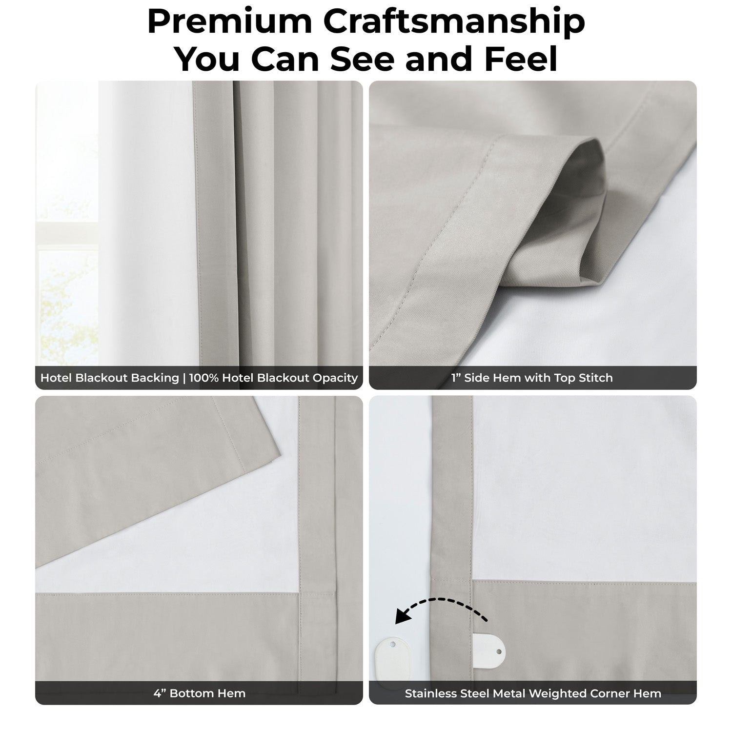 Greige Hotel Blackout Curtain