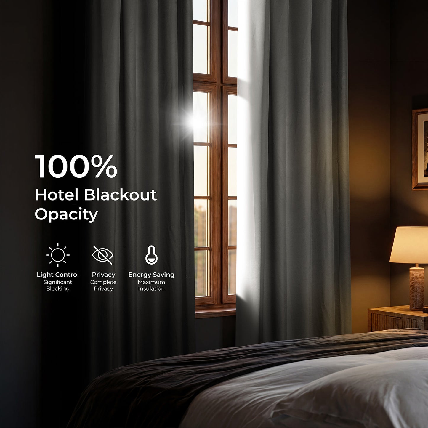 Greige Hotel Blackout Curtain