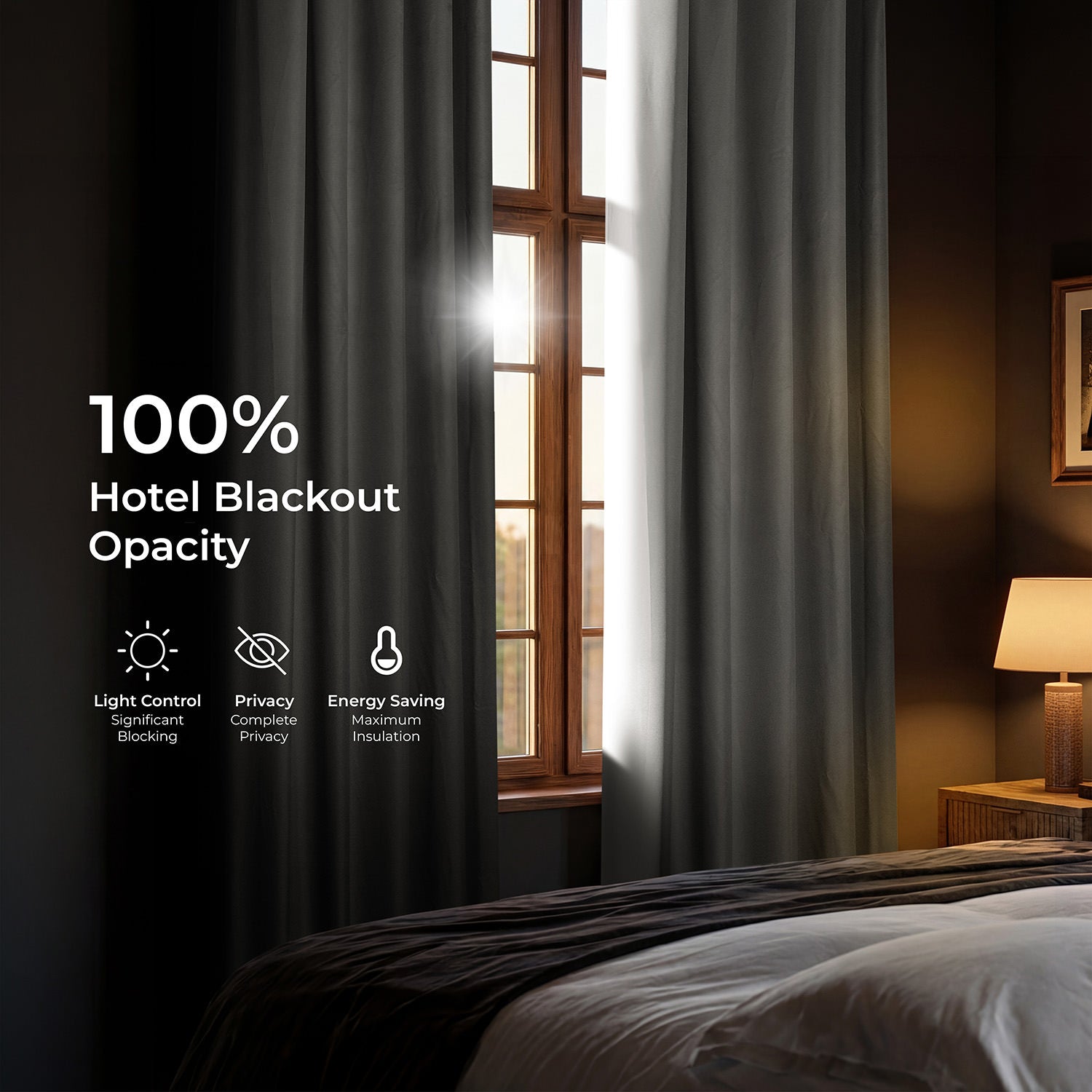 Greige Hotel Blackout Curtain