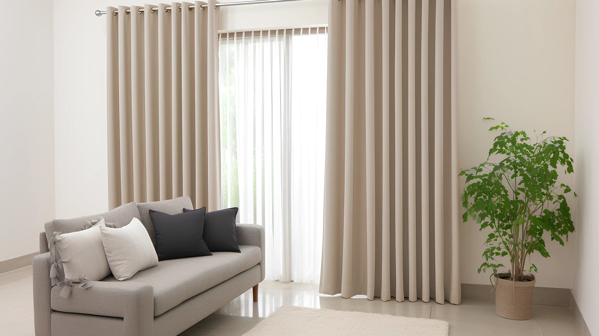 Gardenia Textured Faux Linen Sheer Custom Curtain