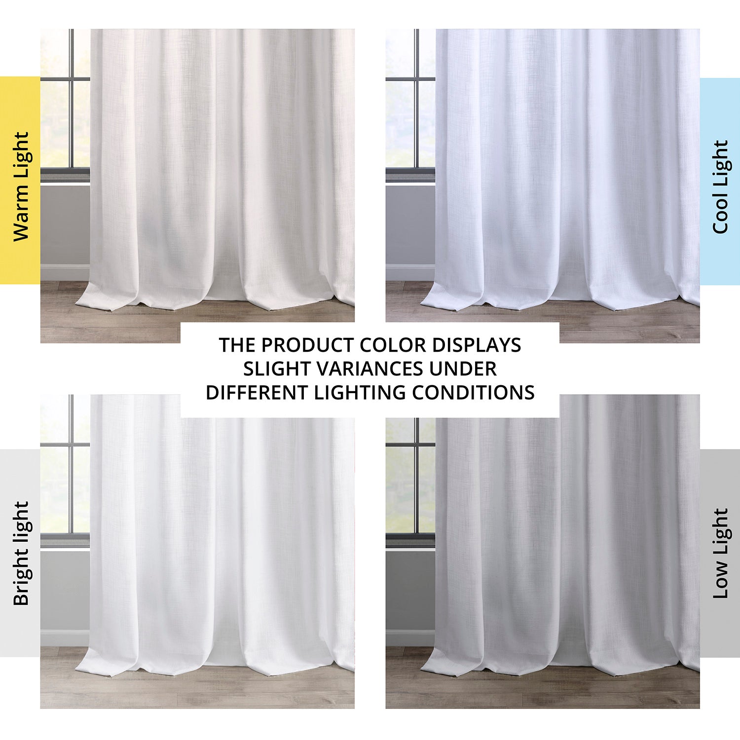 Rice White Grommet Heavy Faux Linen Curtain