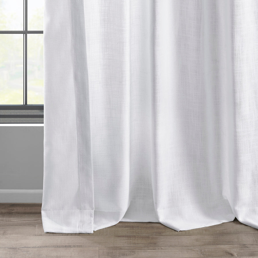 Rice White Grommet Heavy Faux Linen Curtain