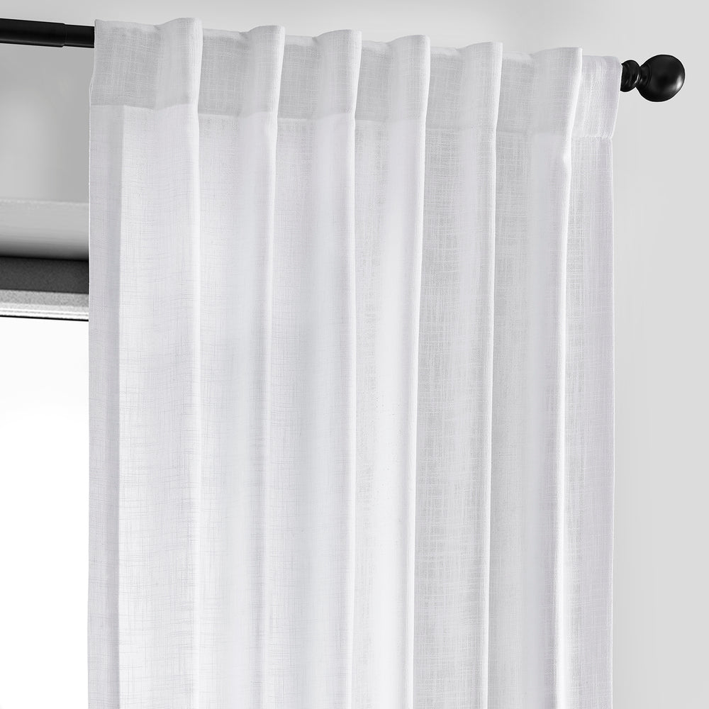 Rice White Heavy Faux Linen Curtain