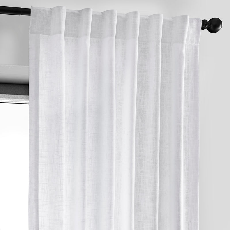 Rice White Heavy Faux Linen Curtain