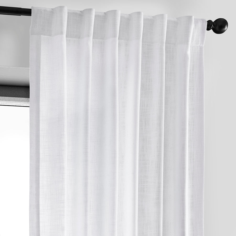 Rice White Heavy Faux Linen Curtain