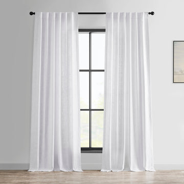 Rice White Heavy Faux Linen Curtain