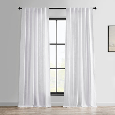 Rice White Heavy Faux Linen Curtain
