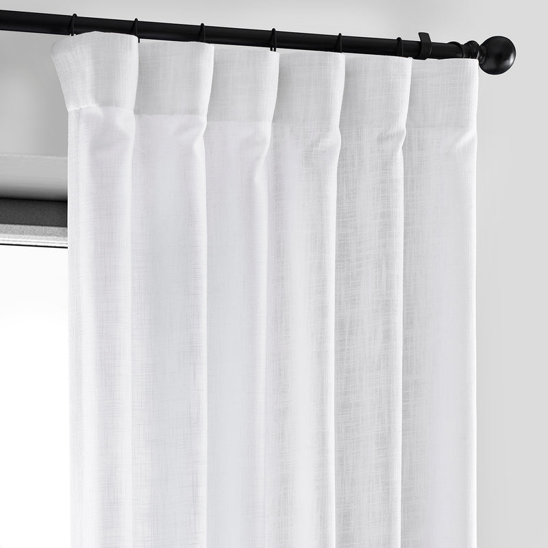 Rice White Heavy Faux Linen Curtain