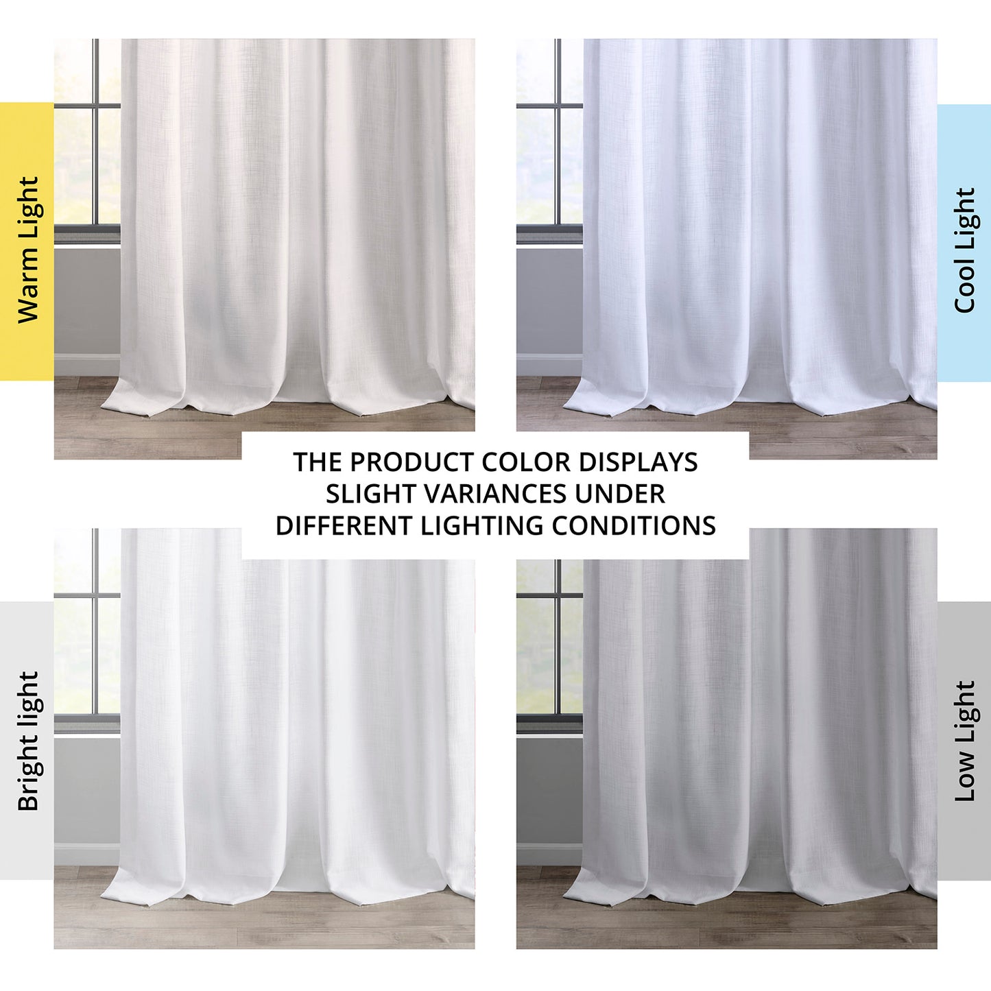 Rice White Heavy Faux Linen Curtain