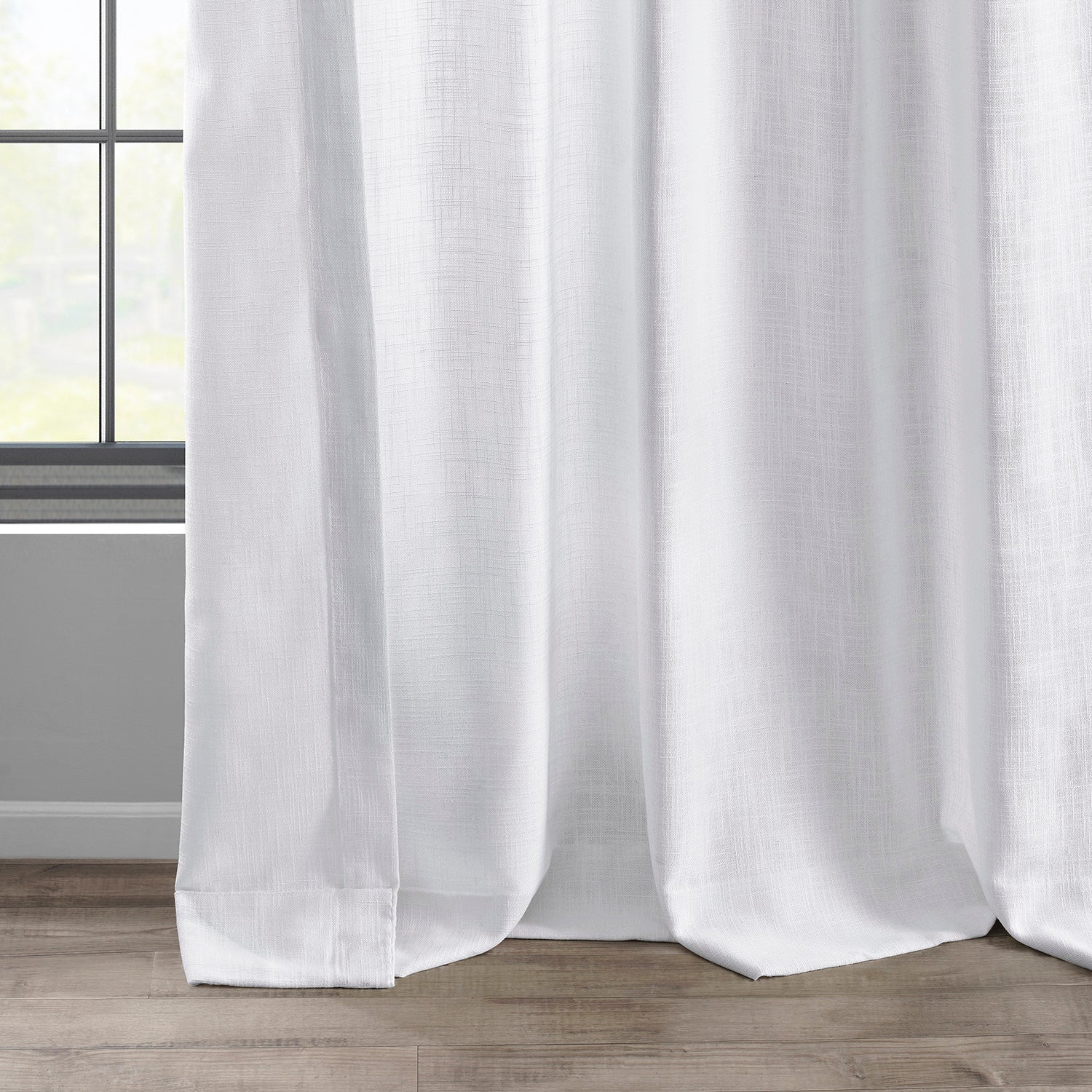 Rice White Heavy Faux Linen Curtain
