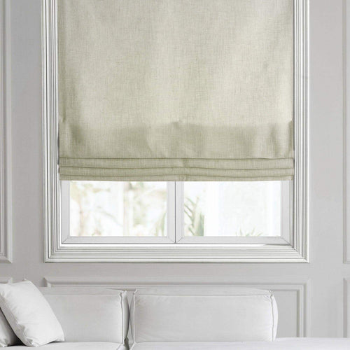 Barley Heavy Faux Linen Roman Shade