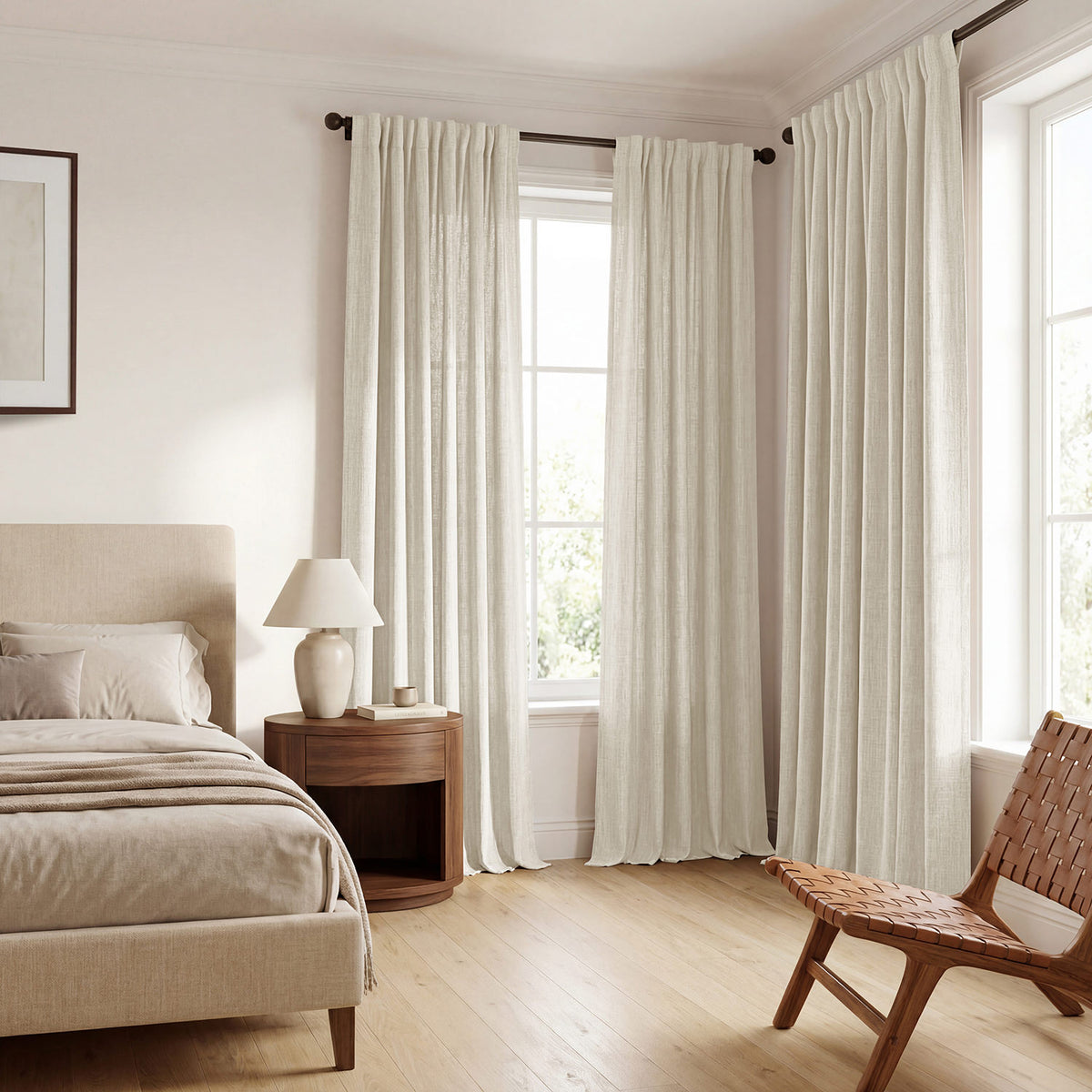Barley Heavy Faux Linen Semi-Sheer Curtain