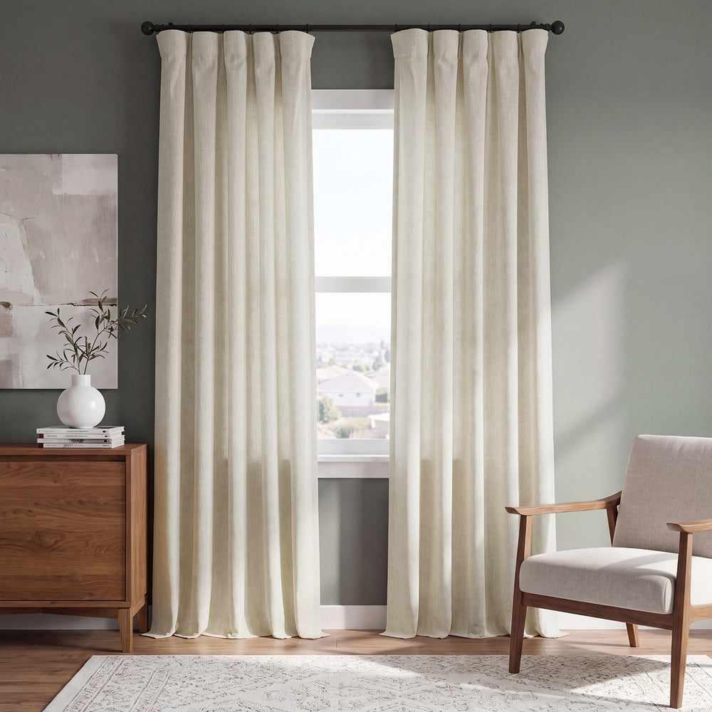Barley Heavy Faux Linen Semi-Sheer Curtain