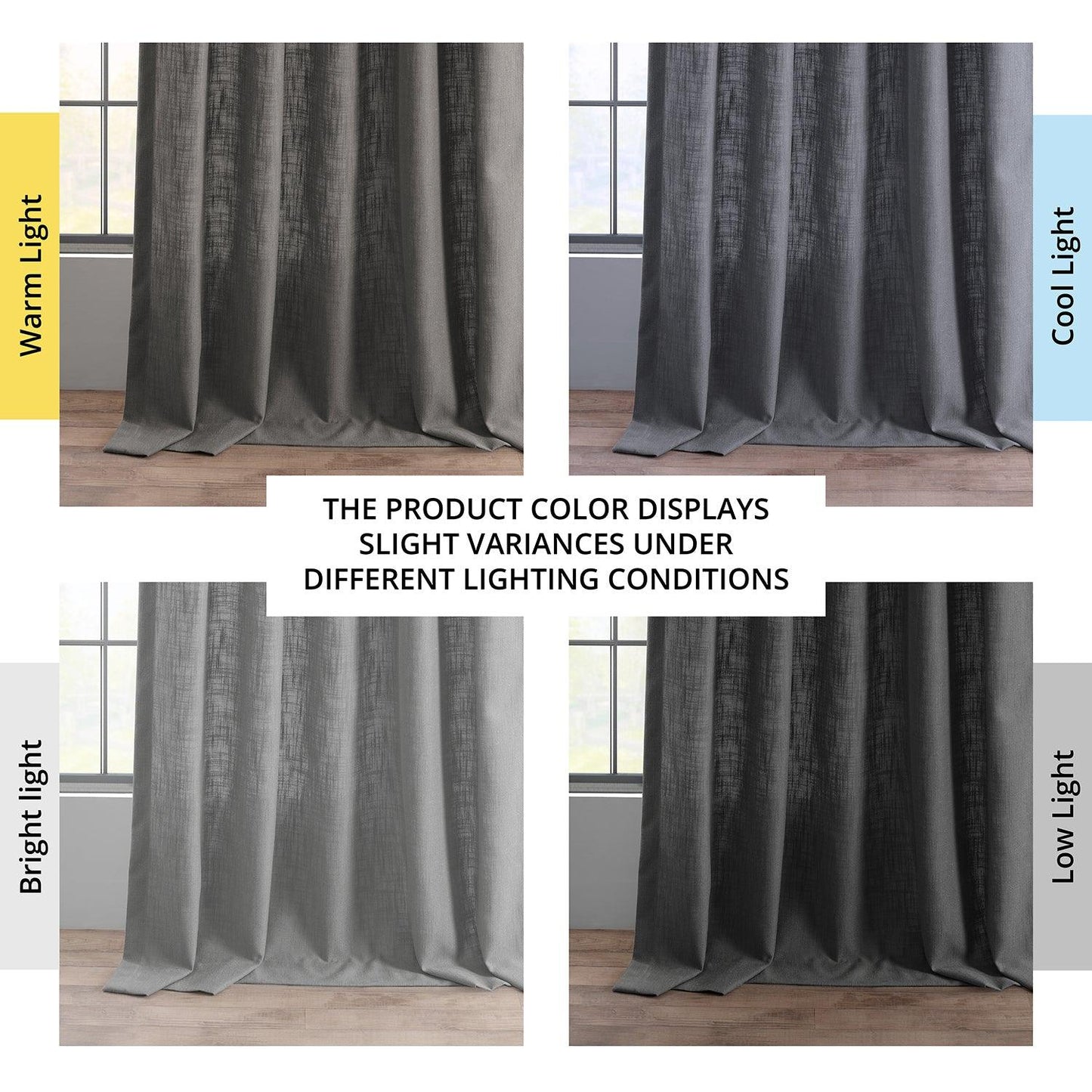 Pewter Grey Heavy Faux Linen Curtain