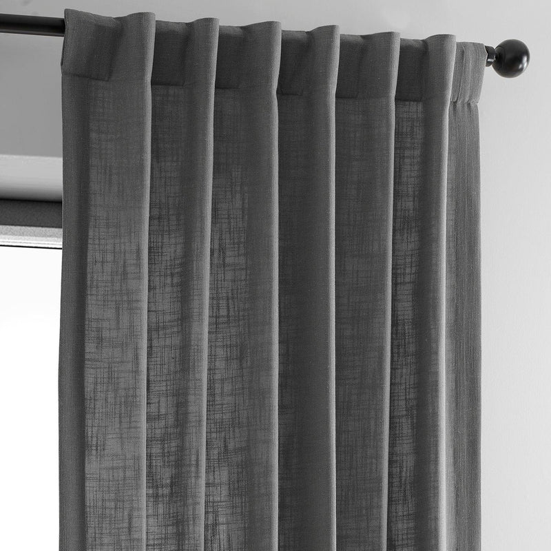 Pewter Grey Heavy Faux Linen Curtain