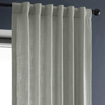 Ash Grey Heavy Faux Linen Curtain
