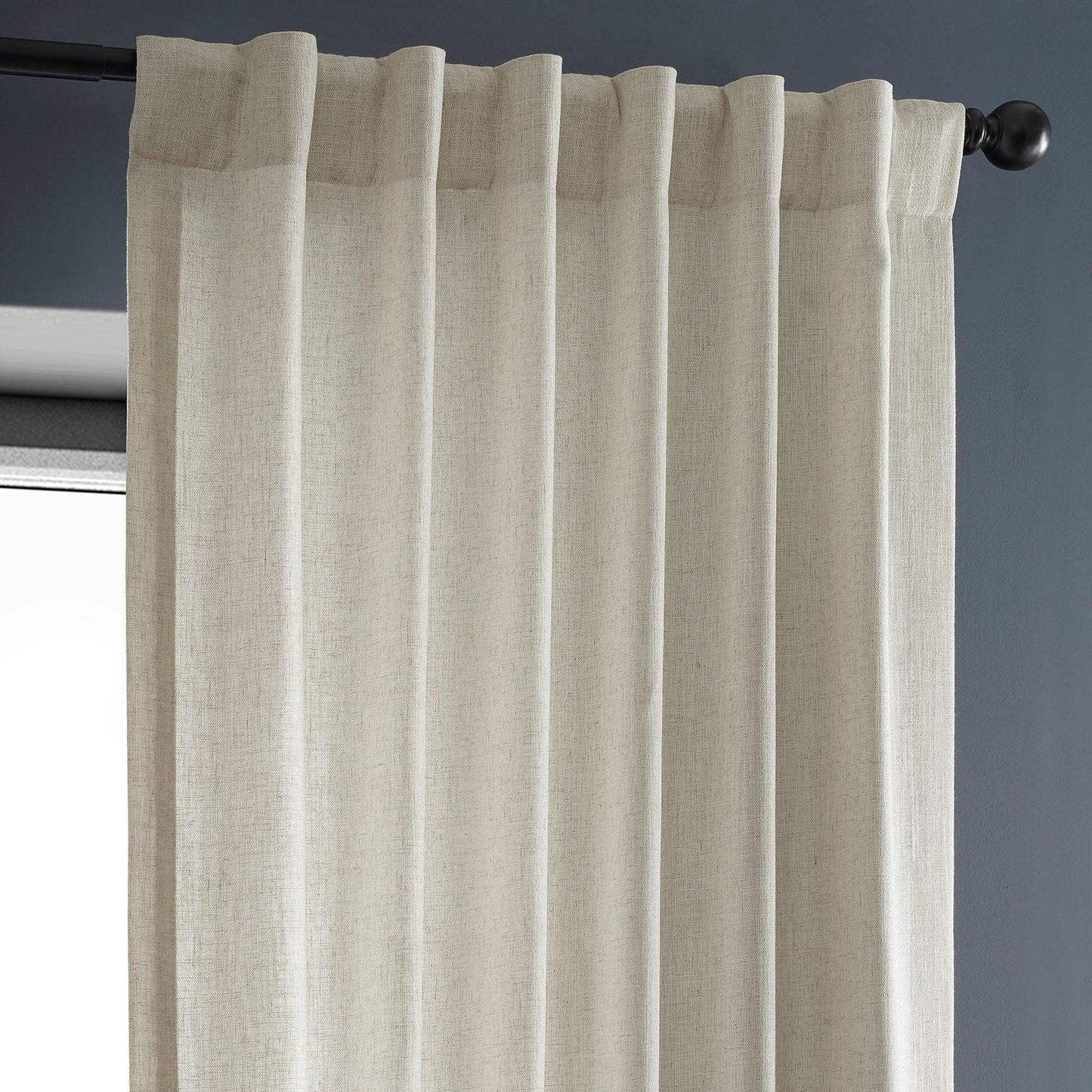 Malted Cream Heavy Faux Linen Curtain
