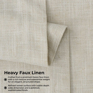 Malted Cream Heavy Faux Linen Semi-Sheer Curtain