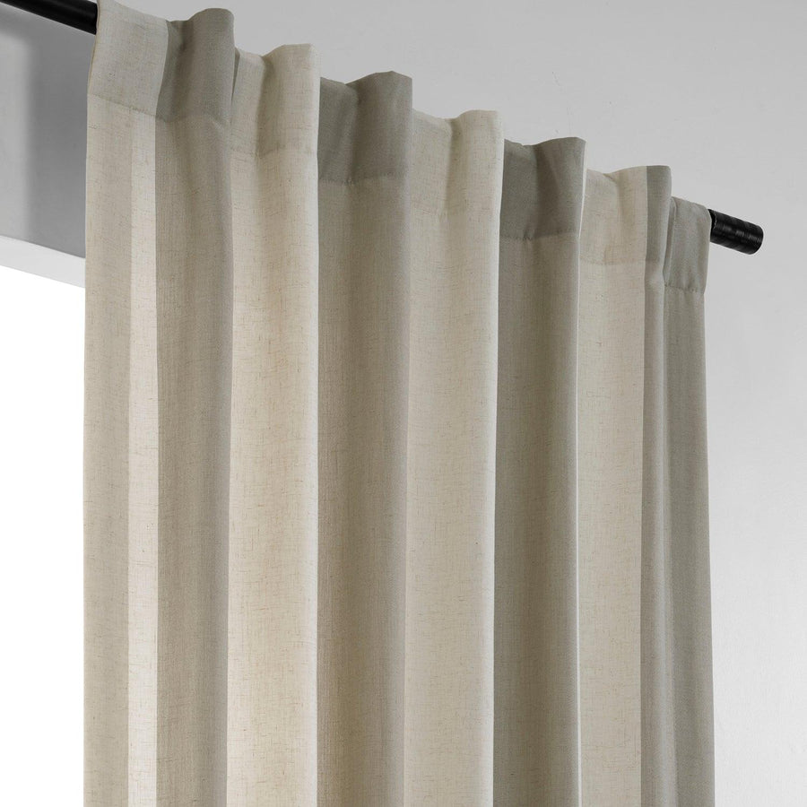 Del Mar Stone Striped Striped Linen Blend Sheer Curtain - HalfPriceDrapes.com