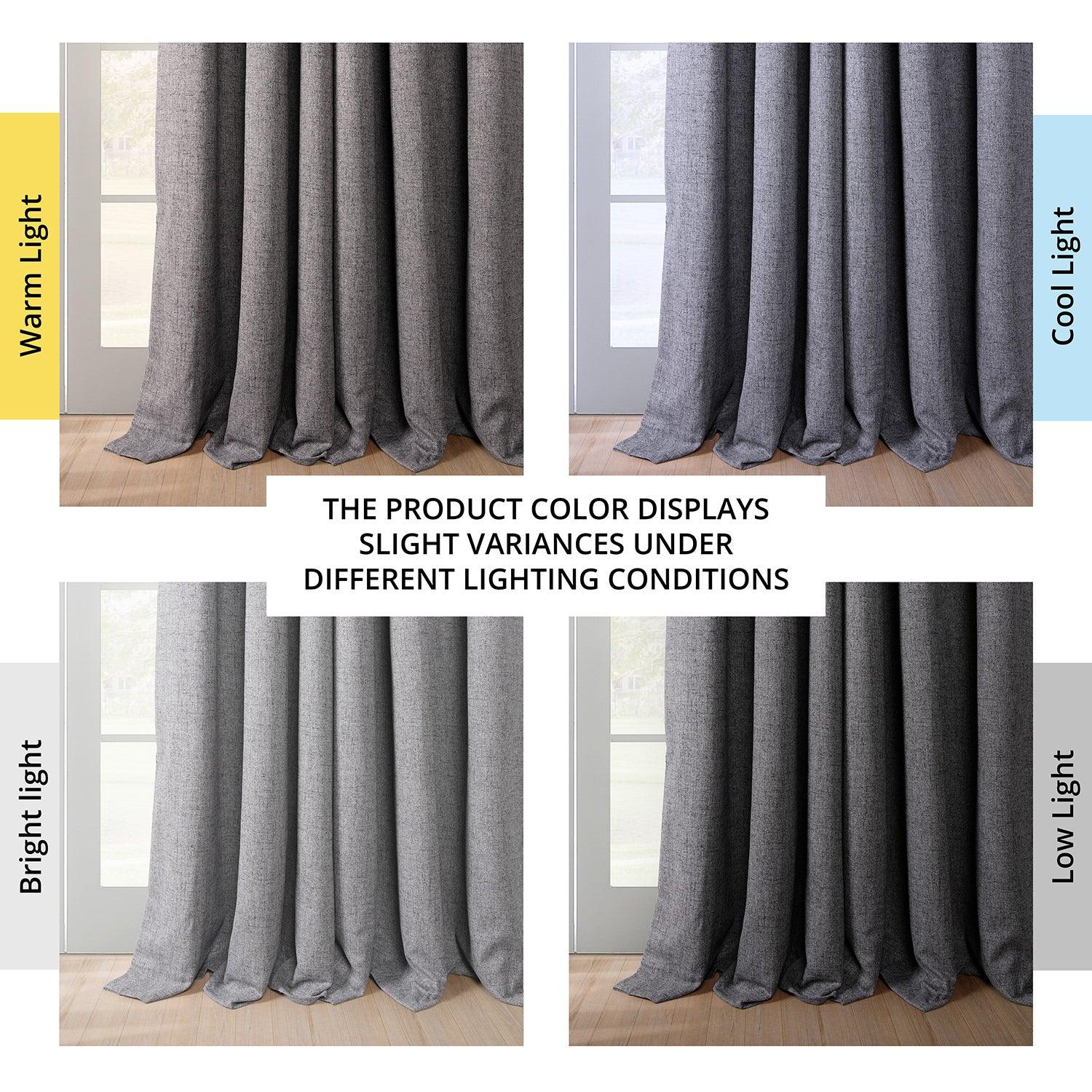 Modern Grey French Pleat Heathered Woolen Weave Room Darkening Curtain - HalfPriceDrapes.com