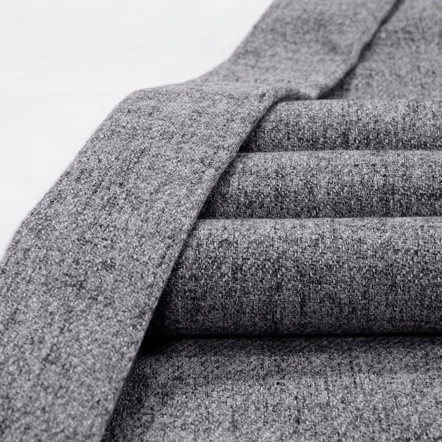 Modern Grey French Pleat Heathered Woolen Weave Room Darkening Curtain - HalfPriceDrapes.com