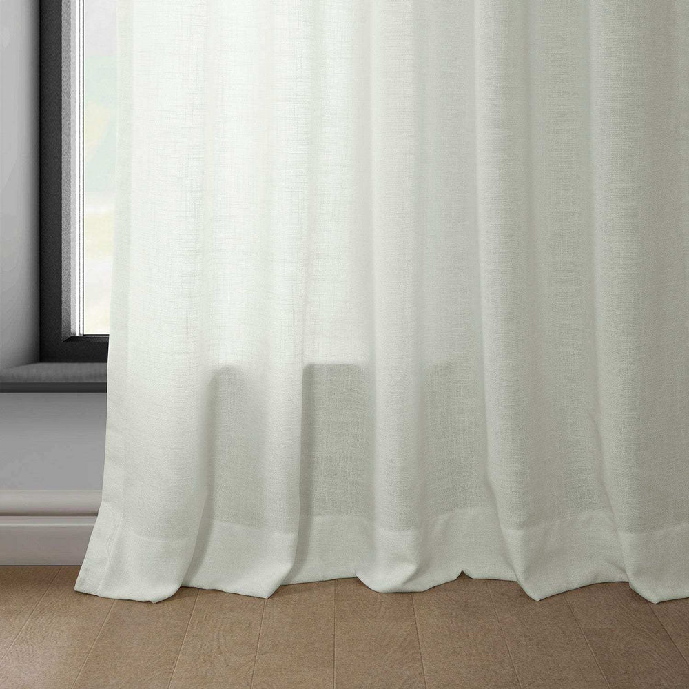 Light Ivory Classic Faux Linen Custom Curtain