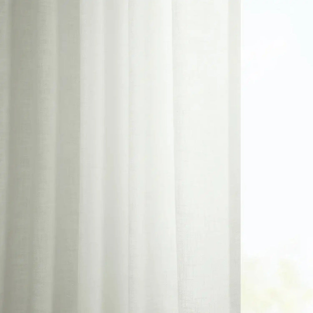 Light Ivory Classic Faux Linen Custom Curtain