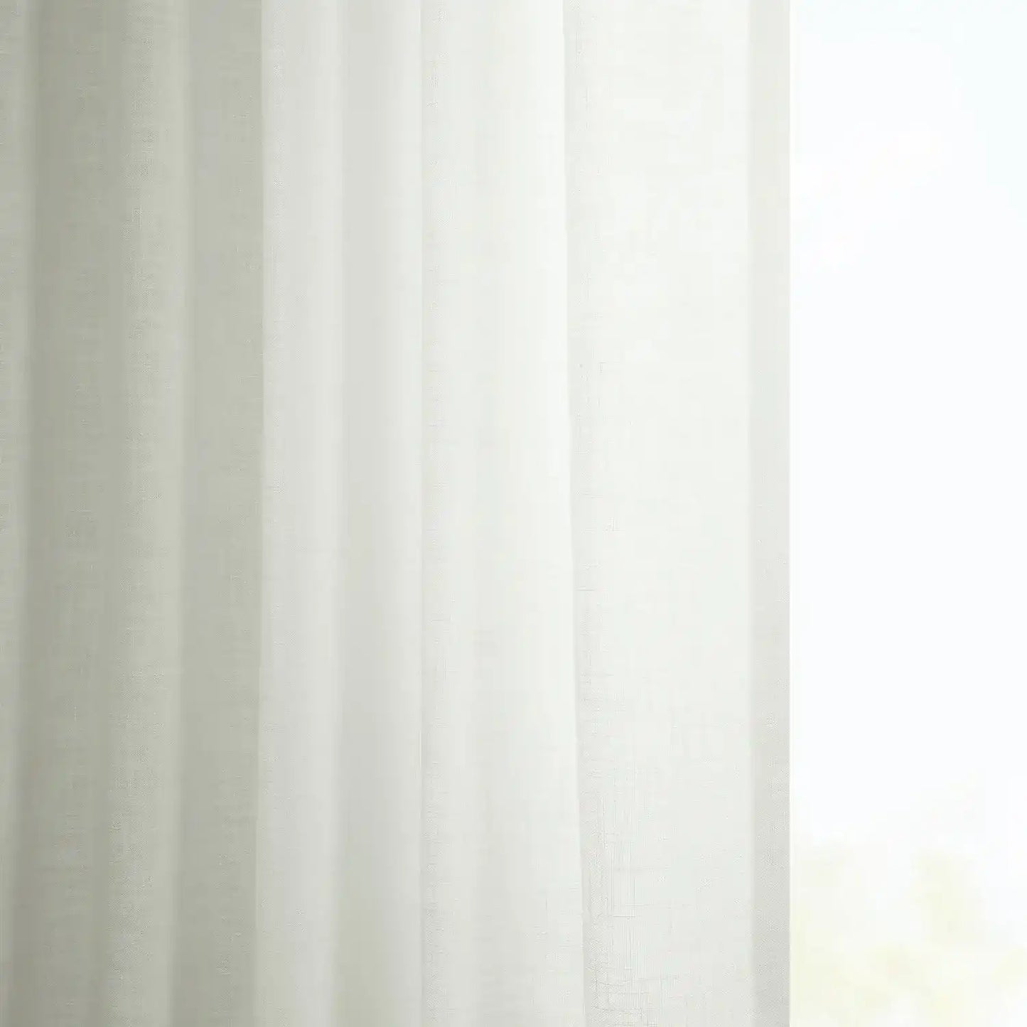 Light Ivory Classic Faux Linen Custom Curtain