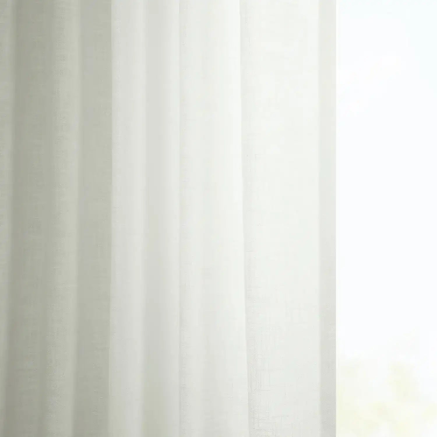 Light Ivory Classic Faux Linen Custom Curtain