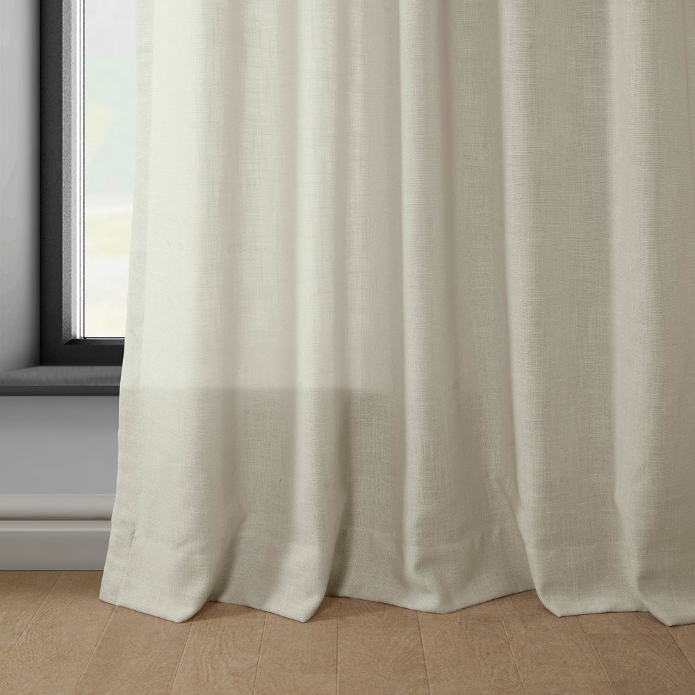Light Tan Classic Faux Linen Custom Curtain