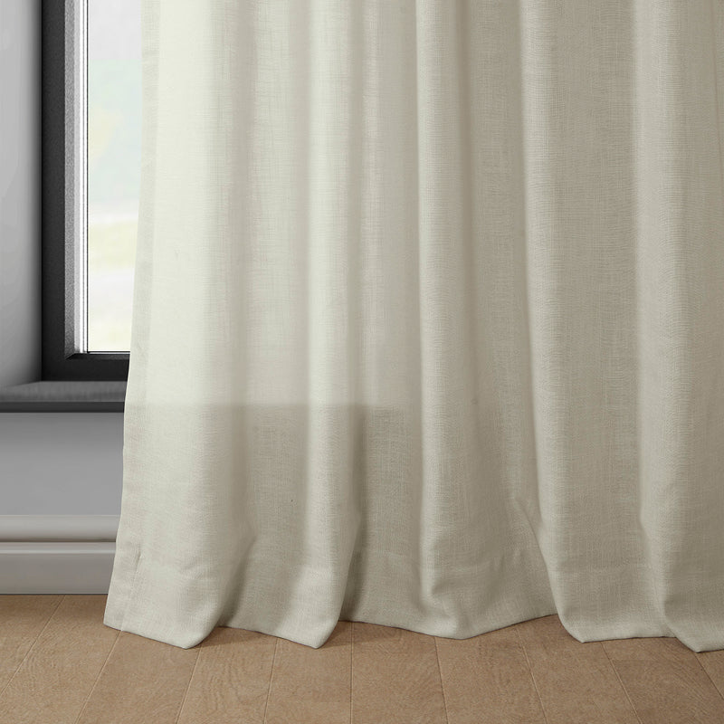 Light Tan Classic Faux Linen Custom Curtain