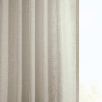 Light Tan Classic Faux Linen Custom Curtain