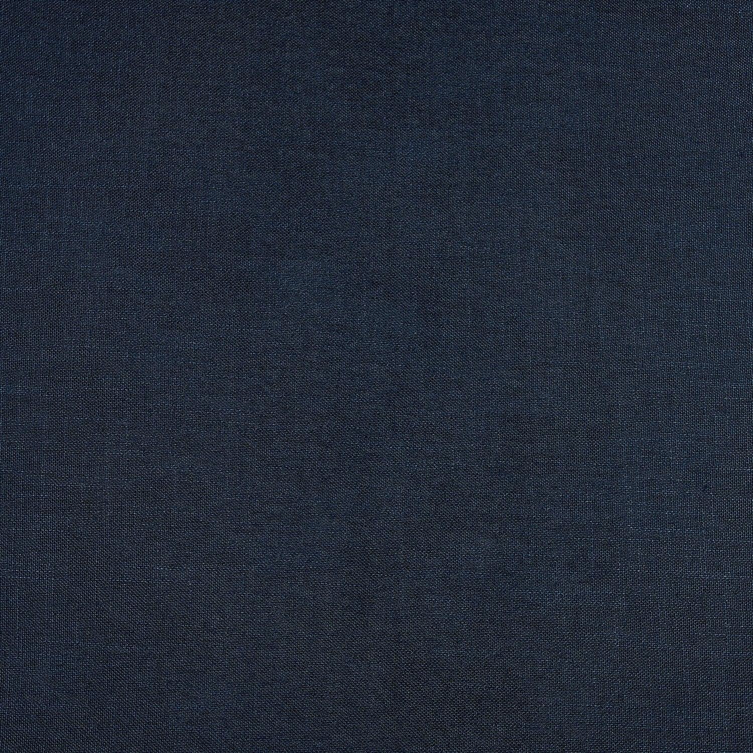 Deep Blue Classic Faux Linen Custom Curtain