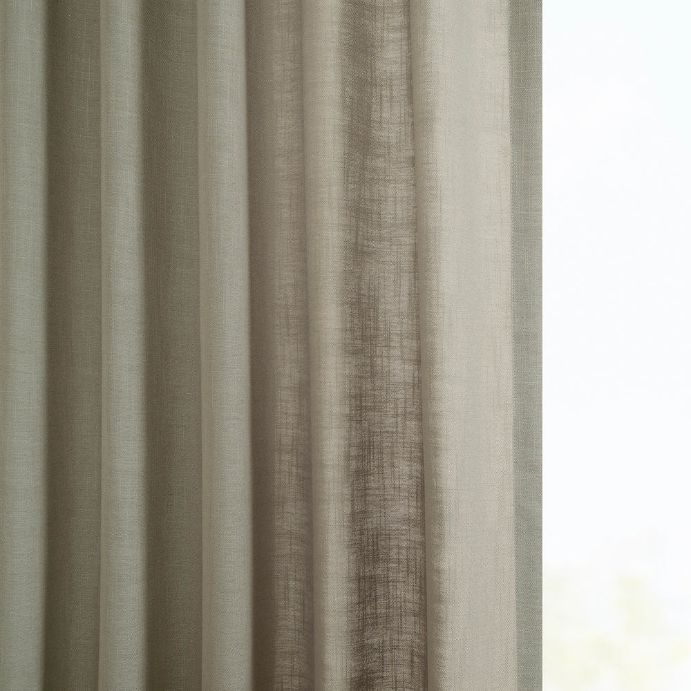 Light Taupe Classic Faux Linen Custom Curtain