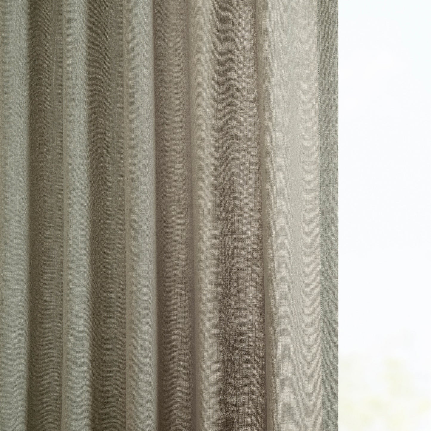 Light Taupe Classic Faux Linen Custom Curtain