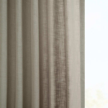 Light Taupe Classic Faux Linen Custom Curtain