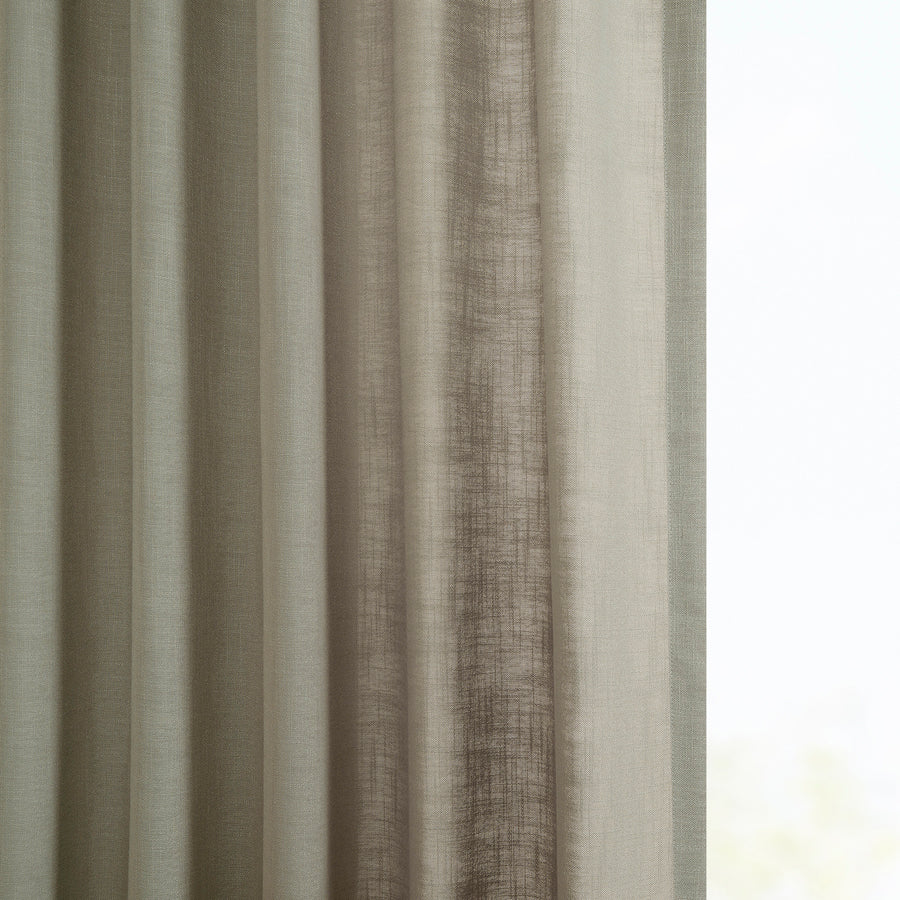 Light Taupe Classic Faux Linen Custom Curtain
