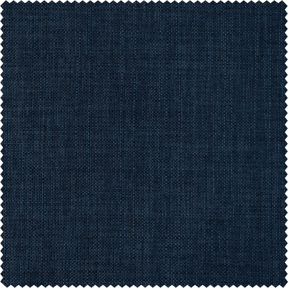 Sergeants Blue Italian Faux Linen Custom Curtain