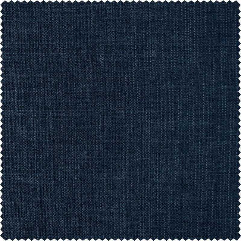Sergeants Blue Italian Faux Linen Custom Curtain