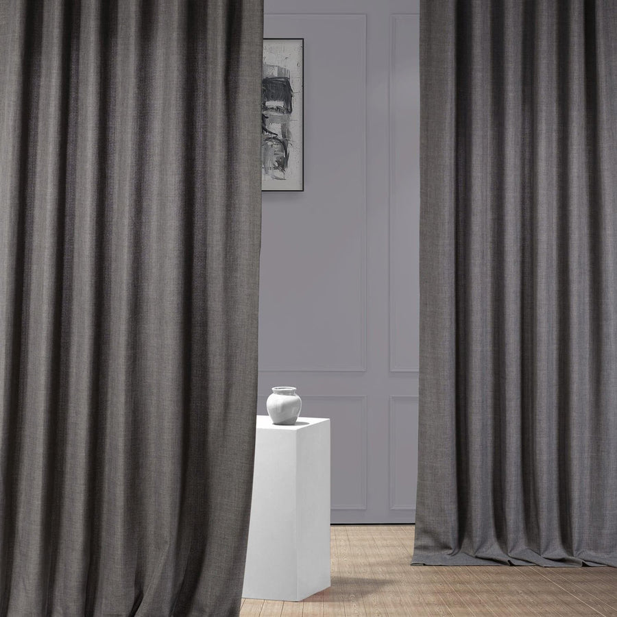 Anchor Grey Italian Faux Linen Custom Curtain - HalfPriceDrapes.com