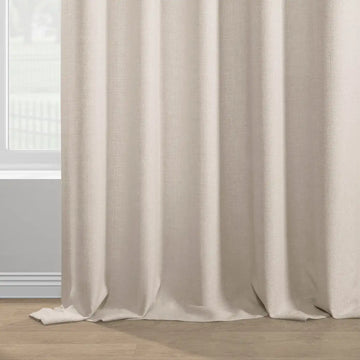 Parchment Cream Italian Faux Linen Custom Curtain