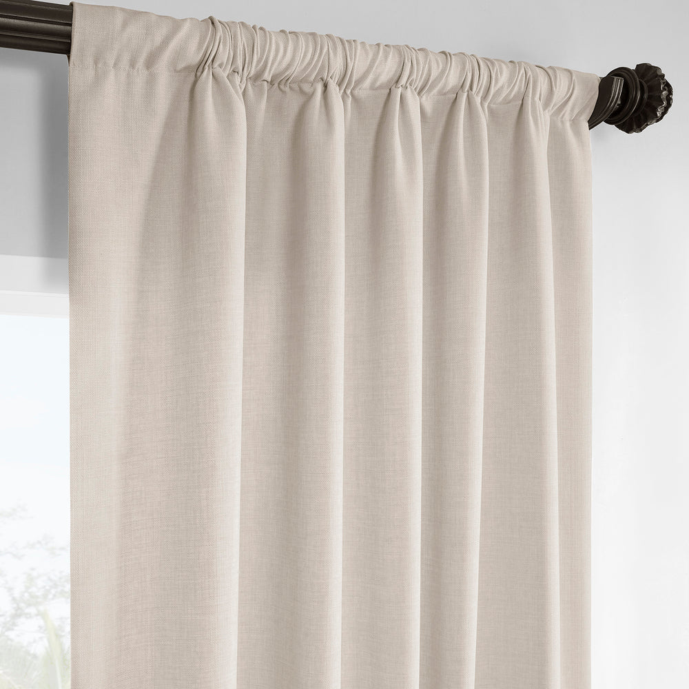 Parchment Cream Italian Faux Linen Custom Curtain