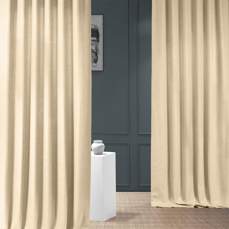 Sepia Tan Italian Faux Linen Custom Curtain - HalfPriceDrapes.com