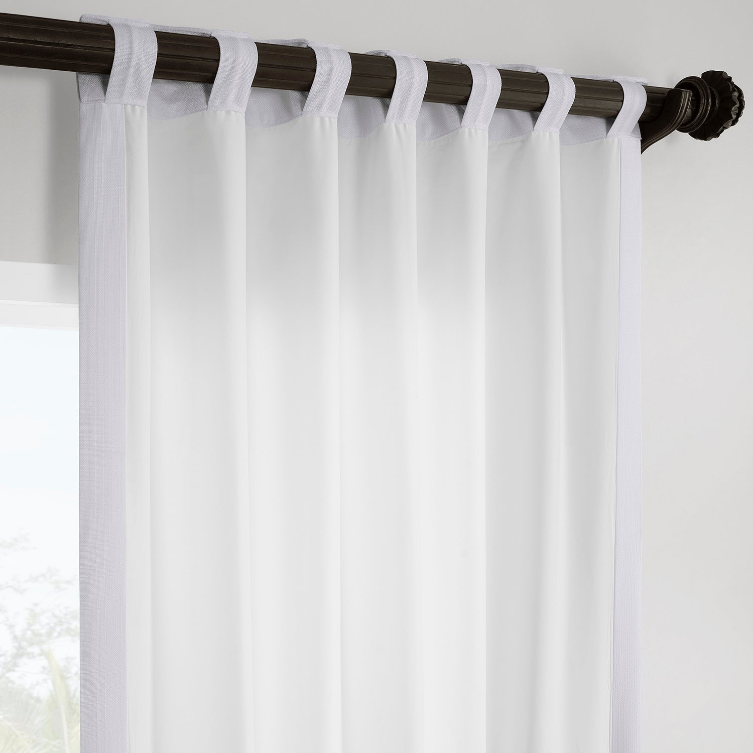 Dove White Italian Faux Linen Room Darkening Curtain