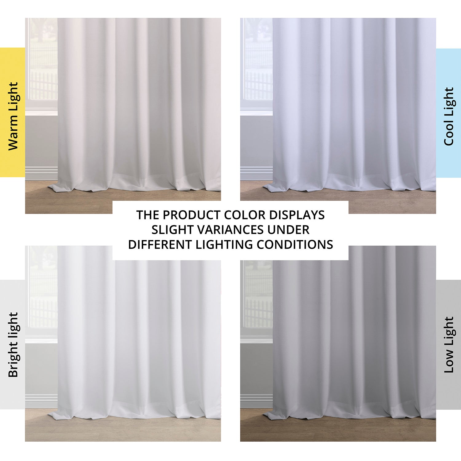 Dove White Italian Faux Linen Room Darkening Curtain