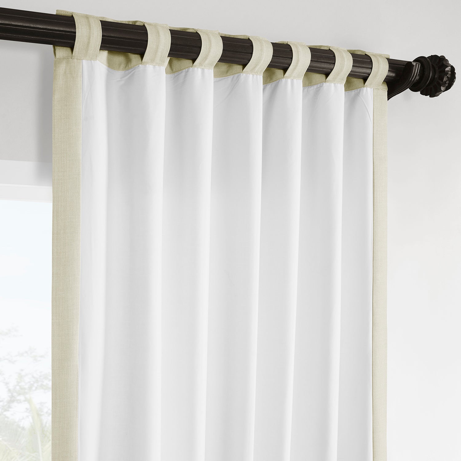 Gravity Ivory Italian Faux Linen Room Darkening Curtain